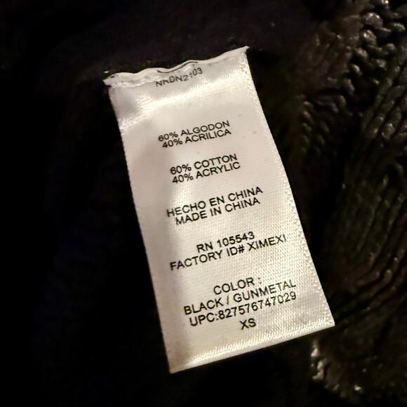 Narcisco Rodriguez For Design Nation XS Metallic Silver and Black Sweater - Picture 4 of 9